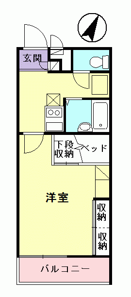 賃貸アパート　レオパレス雅風　間取り図