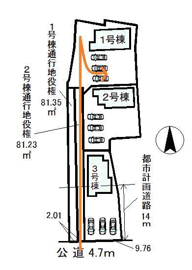 可児市広見　新築戸建て　区画図