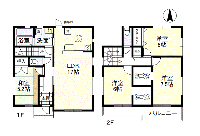 可児市広見　新築戸建て　間どり図